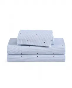 Комплект постельного белья из 4 предметов, перкаль из хлопка с набивным рисунком, плотность ткани 200 TC, размер King Tommy Hilfiger, Ithaca Stripe