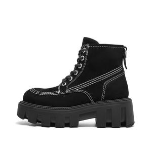 CHERYKALLY Черные женские короткие ботинки Мартин высотой 6,5 см, цвет Black