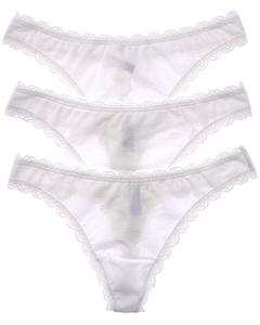 Трусы b.tempt’d by Wacoal 3pk Inspired Eyelet Thong Wacoal, белый