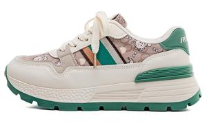 RENBEN Кроссовки для скейтбординга женские, белые и зеленые, с мягкой подошвой и износостойкостью, увеличивающие рост