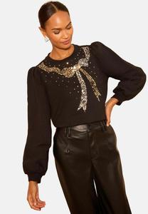 Толстовка Love & Roses Sweatshirt, Black And Silver/Black