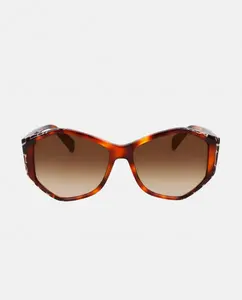 Геометрические женские солнцезащитные очки из ацетата Liu Jo, коричневый