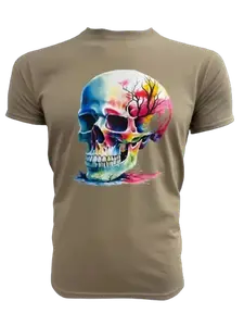 Футболка PAULGOS bunter Totenkopf Schädel Skull, песочный