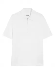 Рубашка поло с воротником на молнии Jil Sander, белый