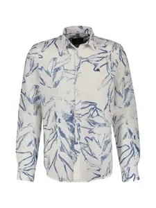Рубашка с длинными рукавами LERROS "Мужская рубашка с длинными рукавами LERROS с летним принтом по всей поверхности", белый