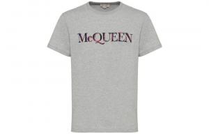 Футболка с логотипом Alexander McQueen, серый
