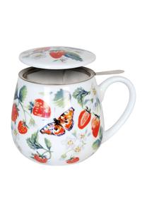 Кружка чайная Фруктовый чай Клубника, 420 мл KöNitz, бело-красный