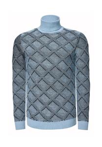 Свитер-водолазка со стильным узором в клетку RUSTY NEAL, цвет Hell Blau