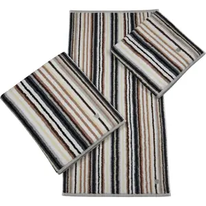 Полотенце Мультиколор с полосками и вышитым эмблемой Ross, антрацит