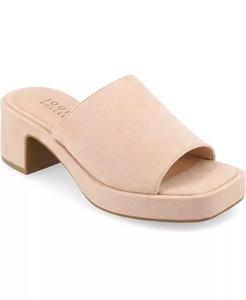 Женские сандалии без шнуровки Bessa на платформе Journee Collection, бежевый