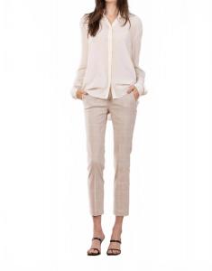 Узкие прямые брюки Lulu в пшеничную клетку Avenue Montaigne, Wheat Plaid