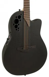 Ovation 1868TX-5-G Pro Series Elite TX Супер тонкая акустико-электрическая гитара, текстурированный черный