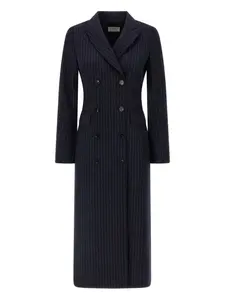 Двубортное пальто в полоску ALBERTO BIANI, синий