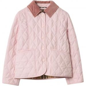 Детская куртка с отворотом, умеренной высоты Burberry, светлый розовый