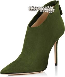 Женские ботильоны XYD на высоком каблуке с кристаллическим ремешком, вечернее платье, острый носок, высокие каблуки