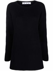 Off-White шерстяной джемпер в рубчик, черный