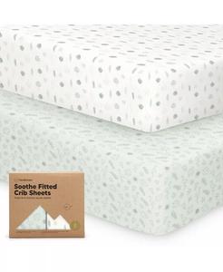 Простыни для детской кроватки Soothe, 2 шт. Нейтральные, органические простыни для детской кроватки, подходят для стандартного детского матраса KeaBabies, мультиколор
