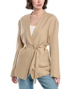 Куртка Enza Costa из льняной смеси с поясом, коричневый