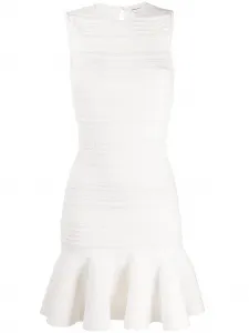 Трикотажное платье с фестонами Alexander Mcqueen, белый