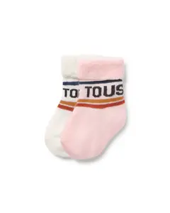 Упаковка из 2 пар носков для девочек с логотипом и полосками Tous, цвет Rosa