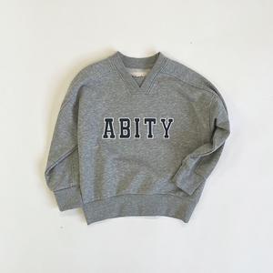 Легкая толстовка с V-образным вырезом и ластовицей, с вышитым логотипом колледжа ABITY Branshes, цвет Heather Gray