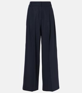 Широкие брюки из натуральной шерсти Nichols S Max Mara, Winter Blue