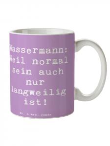 Уникальная чайная кружка с надписью Водолей в лавандовом сне Mr. & Mrs. Panda