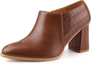 Женские ботильоны Allegra K с острым носком и массивным каблуком, Brown