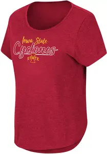 Женская футболка Colosseum Iowa State Cyclones Cardinal с закругленным краем