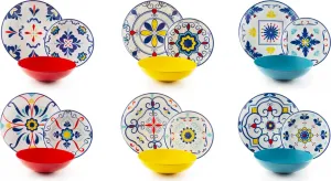 Набор столовых приборов из 18 предметов, Vietri Color, плоский фарфор и керамика, разные цвета Excelsa