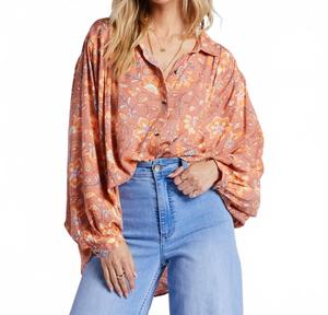 Повседневная оверсайз рубашка на пуговицах в оранжевом цвете Day After Day Billabong