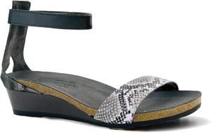 Женские сандалии NAOT Pixie на танкетке с пробковой стелькой и поддержкой свода стопы - регулируемый ремешок на щиколотке - комфорт и поддержка - легкие и идеальны для путешествий - узкая и средняя посадка, черный/серый