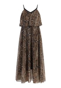 Платье faina Maxi Mit Schlangenprint, бежевый