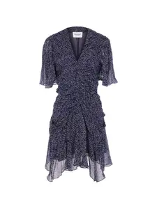 Платье с принтом и оборками Marant Étoile, синий