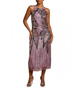 Укороченное миди-платье с бисером в виде колонны Coast, Lilac