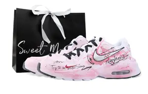 Nike Кроссовки для бега Air Max Fusion Abrasion Resistant низкие Unisex черные розовые