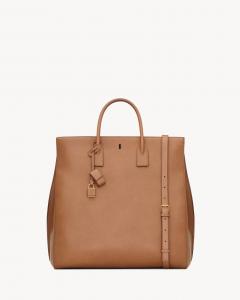 SAC DE JOUR большого размера из кожи SAINT LAURENT, коричневый