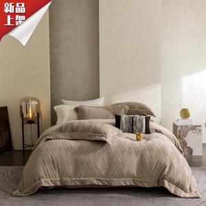 LUOLAI HOME Комплект постельного белья, 1.5 м, 4 предмета, цвет молочный кофе