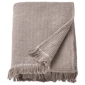 Полотенце для ванной, светло-серый/коричневый, 100x150 см, VALLASÅN IKEA