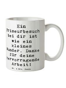 Кружка с надписью Парикмахерское чудо белого цвета Mr. & Mrs. Panda