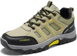 Мужские ботинки Qacksv, водонепроницаемые защитные туфли для строительства, противоскользящие, дышащие, для походов на открытом воздухе, прочные и удобные ботинки для мужчин, зеленый