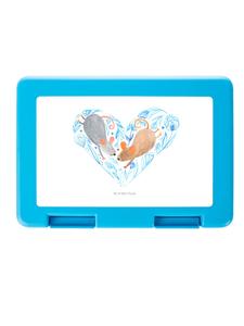 Mr. & Mrs. Panda Белый ланчбокс с изображением мышиного сердечка, без надписей