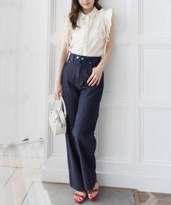 Блузка без рукавов с оборками из лент