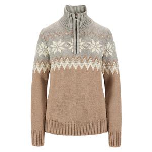 Свитер Dale of Norway Myking с застежкой-молнией на четверть длины (женский), Brown/Charcoal/Off White