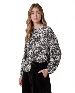 Женская рубашка с принтом, приспущенными плечами и длинными рукавами Celtic & Co, Ecru confetti print