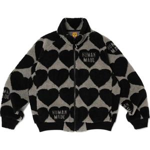 Куртка Heart pattern Fleece Jacket HUMAN MADE, черный