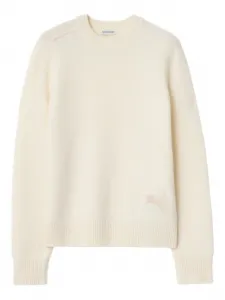 Свитер с нашивками на локтях Burberry, нейтральный