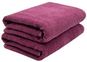 Комплект из 2-х полотенец для сауны, хлопок, 70х200 см, карамельный (бежевый), 420 г/кв.м. Zollner, фиолетовый