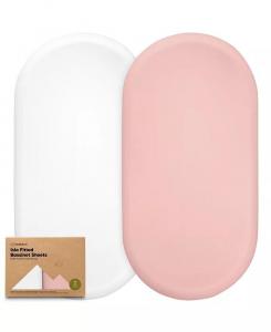 Простыня для люльки для маленьких девочек и мальчиков, 2 комплекта простыней для люльки Isla, наматрасников для люльки Keababies, розовый