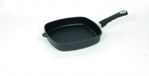 Сковорода-гриль Gastroguss E285, 28 x 28 см, высота 5 см, литой алюминий, не подходит для индукционных плит, черная, новая AMT